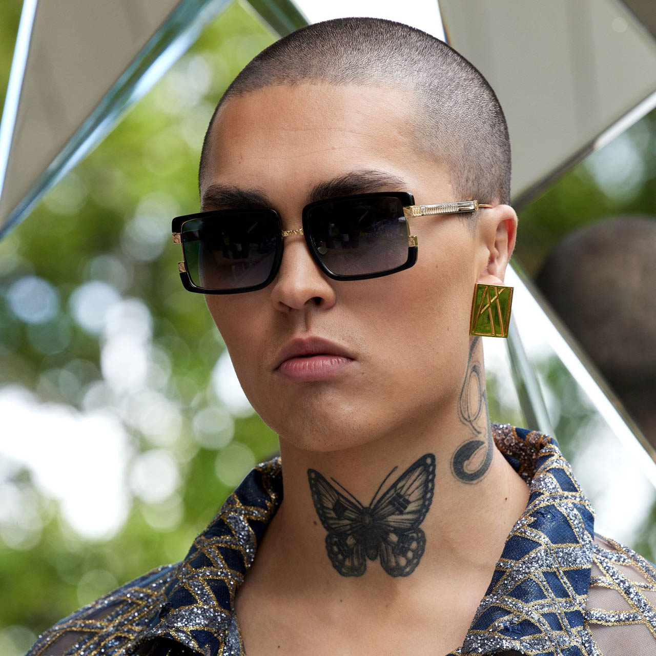 Anna-Karin Karisson The Handsome Sun Elegant Black Square Sunglasses Anna-Karin Karlsson - White Moon (Sun) – Hicks Brunson Eyewear main image 3